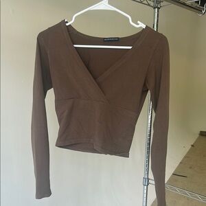Brandy Melville Long Sleeve Wrap Top